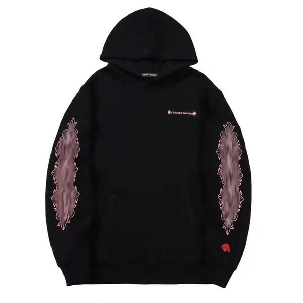 

men's fashion luxury sweatshirts classic ch zipper hoodies women men loose pullover hooded designer horseshoe sanskrit hoodie sweater j, Black
