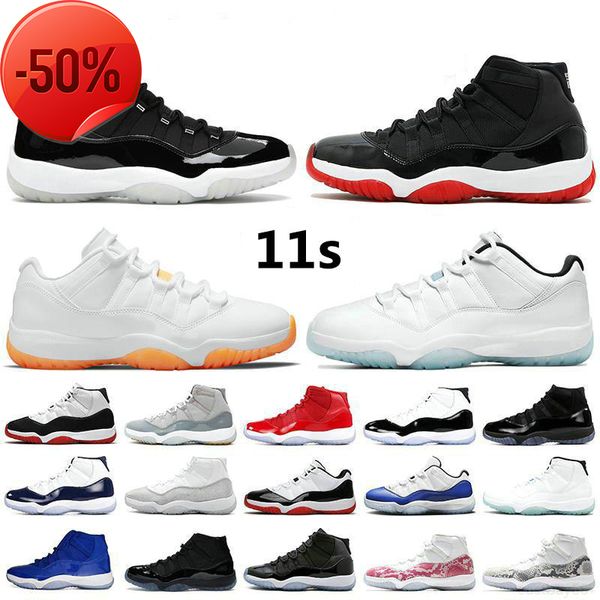 

boots jumpman 11 basketball shoes 11s 25th anniversary 23 concord 45 orange trance bright citrus metallic silver cool grey white bred gs hei, Black