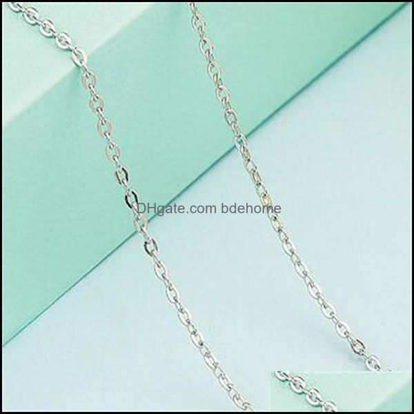 

chains s925 sterling sier plated necklace genuine chain solid jewelry for women 16-18 inches fashion curbwith lobster clasps 844 q2 d dhr6v, Silver