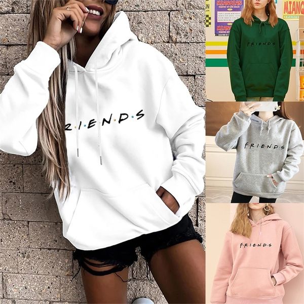 

womens hoodies sweatshirts hoodie womens harajuku base loose large pocket long sleeve hooded pullover friends graphic print fashion sports p, Black