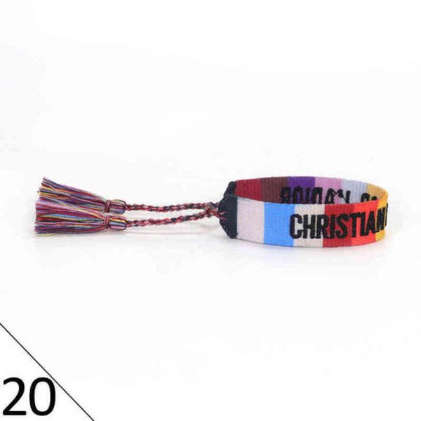 

designers fashion wovens friendship bracelet for luxury brand handmade braided bracelets with tassel print embroidery men bangle code 20-38, Golden;silver