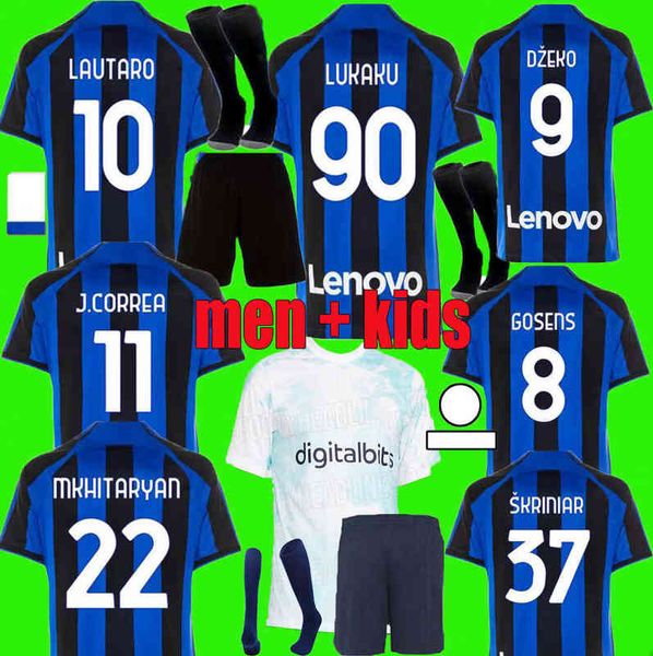 

american college football wear 2022 2023 lukaku inter milans soccer jerseys correa dzeko barella lautaro skriniar de vrij 22 23 brozovic foo, Black