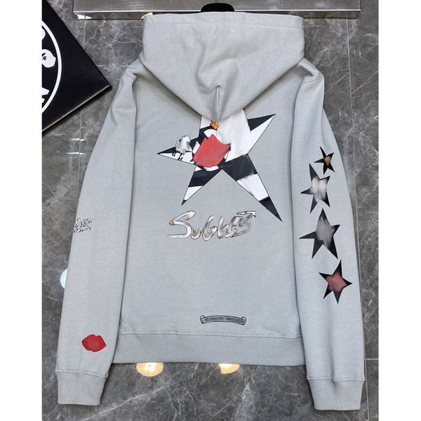 

men's luxury classic sweatshirts ch designer hoodie fashion men women horseshoe sanskrit loose zipper jacket pullover hooded coat swea, Black