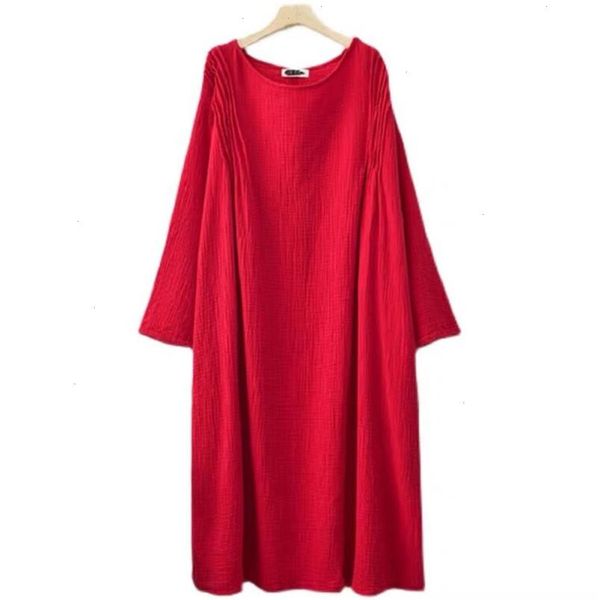 

arrival autumn women cotton linen casual dresses spring vintage style o-neck, Black