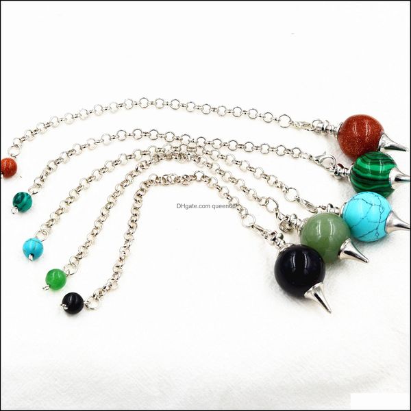 

pendant necklaces fortune-telling reiki pendum pendant for dowsing natural stone crystal red agates circar cone charm pende divinatio dh5el, Silver