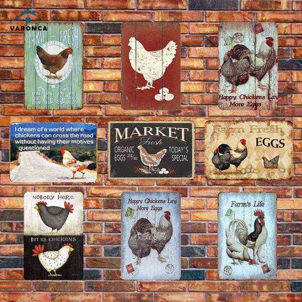 

metal painting chicken plaque sign vintage metal tin signs wall poster decals plate painting bar club pub home wall decor t220829