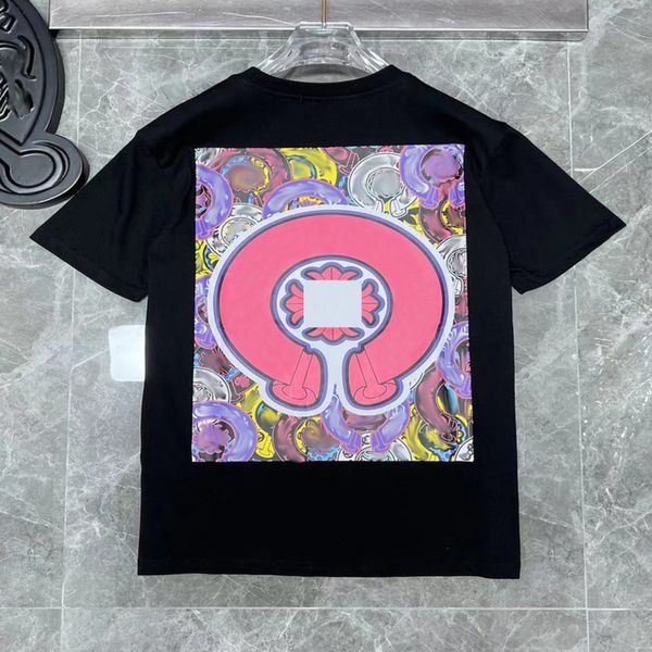 

fashion mens luxury t shirts ch brand men tees horseshoe cross designer tshirts summer loose women shirt classic man hip hop sweater sanskr, White;black