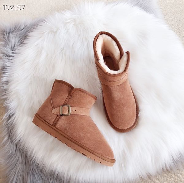 

fashion short mini women ankle snow boots outdoor warm plush boot casual shoes man womens genuine leather booties multiple colour eu34-45, Black
