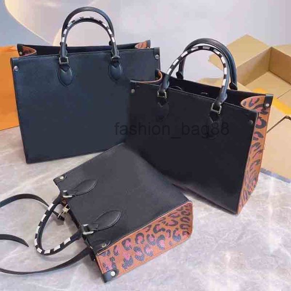 

totes womens fashion bag match leopard print large capacity shopping bags leather messenger tote casual plain patchwork handbag 2022