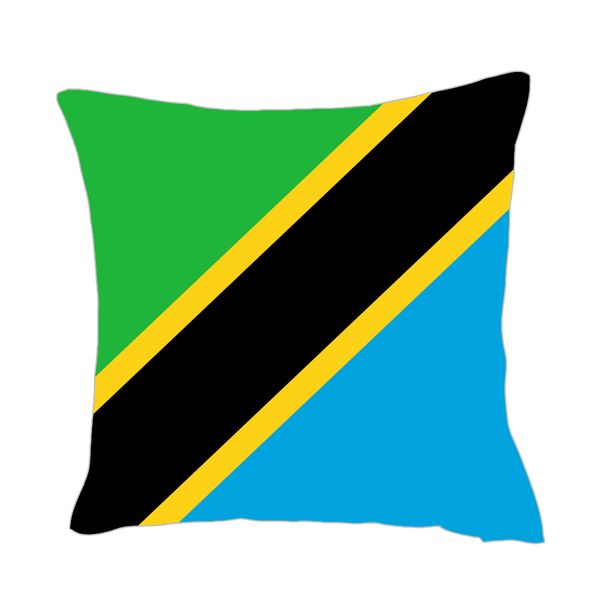 

tanzania flag throwpillow cover factory supply good price polyester satin pillow cover