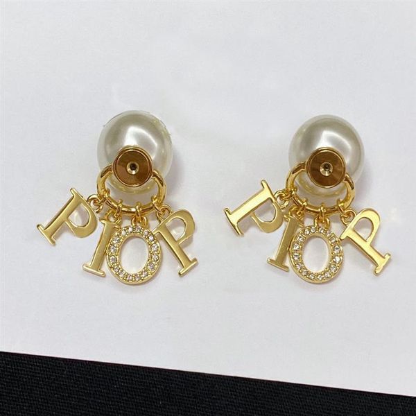 

fashion pearl stud earrings for lady women party wedding lovers gift engagement jewelry for bride with box272m, Golden;silver