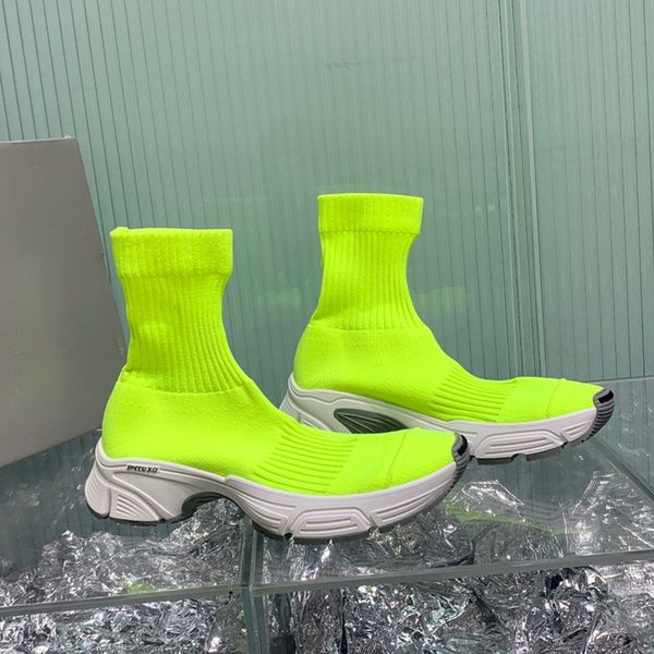 

casual shoes runway designer women's casaul boots black knitting elasticity genuine leather slip on breathable thick sole brand luxury