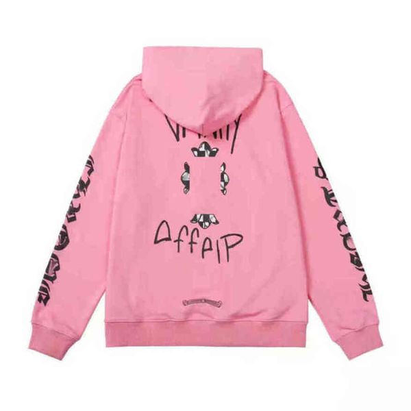 

classic luxury men's sweatshirts ch brand fashion hoodies men woman designer horseshoe cross pullover hooded zipper sweater loose jacke, Black