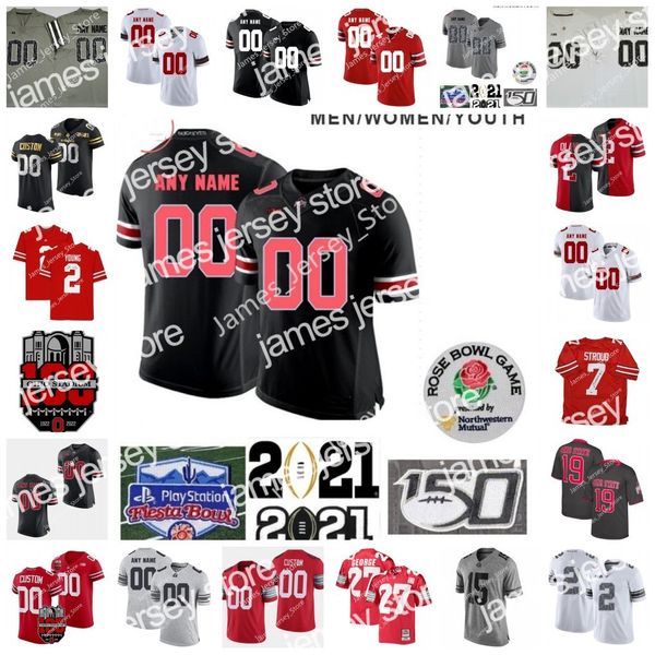 

american college football wear 2022 ncaa ohio state buckeyes custom stitched college football jersey treveyon henderson 88 jeremy ruckert 92, Black