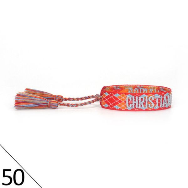 

brand fashion bracelets woven friendship for womens handmade braided luxury bracelet designers with tassel print embroidery mens jewelry ban, Golden;silver