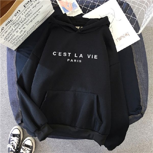 

womens hoodies sweatshirts fleece streetwear hoodies fashion letter print women sweatshirt long sleeve harajuku pullovers sudadera mujer 220, Black