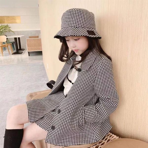 

girls clothing set 2020 new autumn dress children single-breasted clothing fashion princess suits design girls clothing set and bucket226o, White