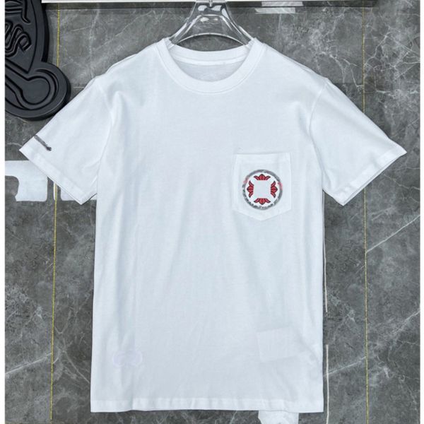 

ch luxury men's t shirts summer brand man t-shirt fashion women cross sanskrit tees letter horseshoe short sleeve designer tshirts boy, White;black