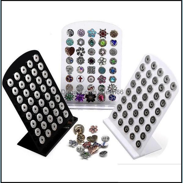 

jewelry stand noosa acrylic snap button stands display detachable set 18mm jewelry for 40pcs holder drop delivery 2021 packaging dhsel dhoqp, Black
