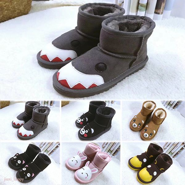 

kids snow boots designer snowshoes sneakers black chestnut purple pink navy grey classic lovely cartoon animal boot boys girls booties winte