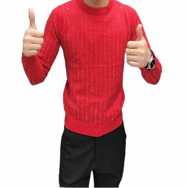 

men's sweaters men's sweater round neck leisure solid diamond pullover sweaters 13mj#, White;black