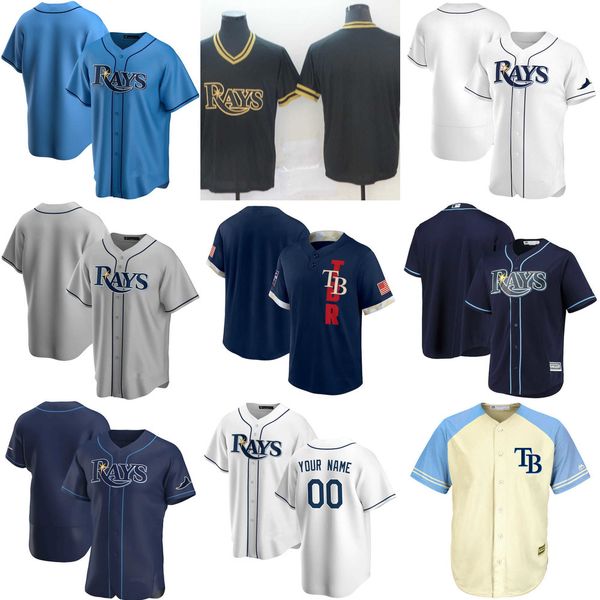 

2022 baseball jerseys custom jersey mens women youth tampa''bay''rays''14 rich hill 20 tyler glasnow 39 kevin, Blue;black