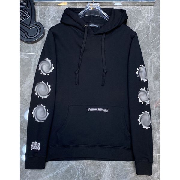 

men's classic luxury sweatshirts ch designer hoodie fashion men women horseshoe sanskrit loose zipper jacket pullover hooded coat swea, Black