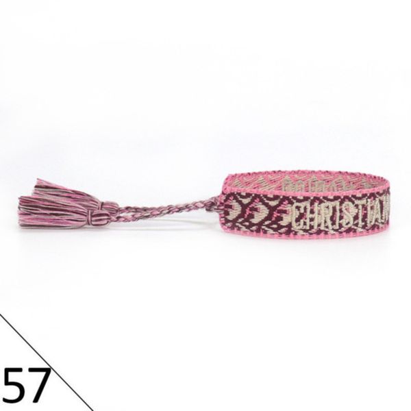 

brand fashion bracelets woven friendship for womens handmade braided luxury bracelet designers with tassel print embroidery mens jewelry ban, Golden;silver