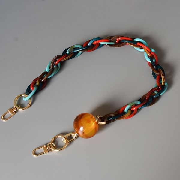 

bag parts accessories women acrylic shoulder strap resin chain color chic solid or mix phone case messenger handbags belt 220901, Black