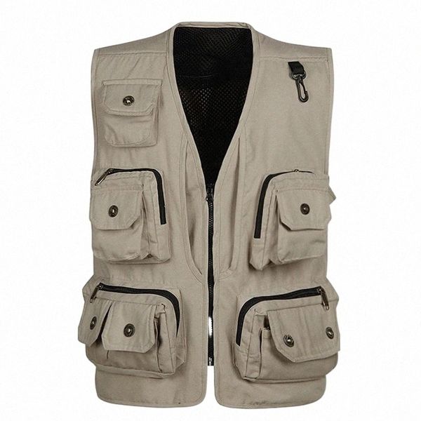 

men's vests men's vests fashion nice for men cool multi-pocket pography vest casual reporter director military clothings male 47f5, Black;white