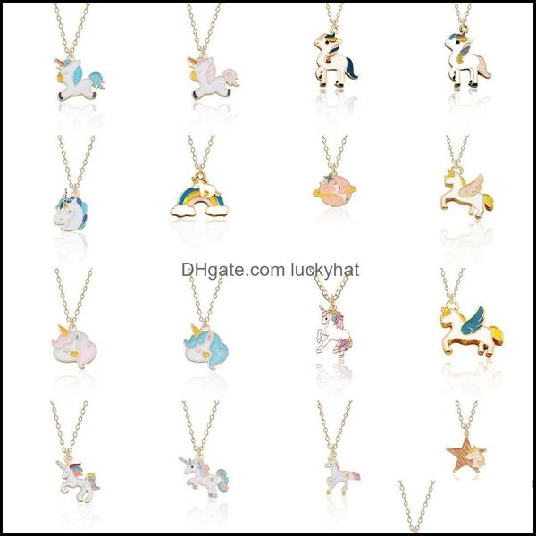 

pendant necklaces necklace for girls children kids enamel cartoon horse pendant jewelry women animal necklaces drop delivery 2021 pend dhxkl, Silver