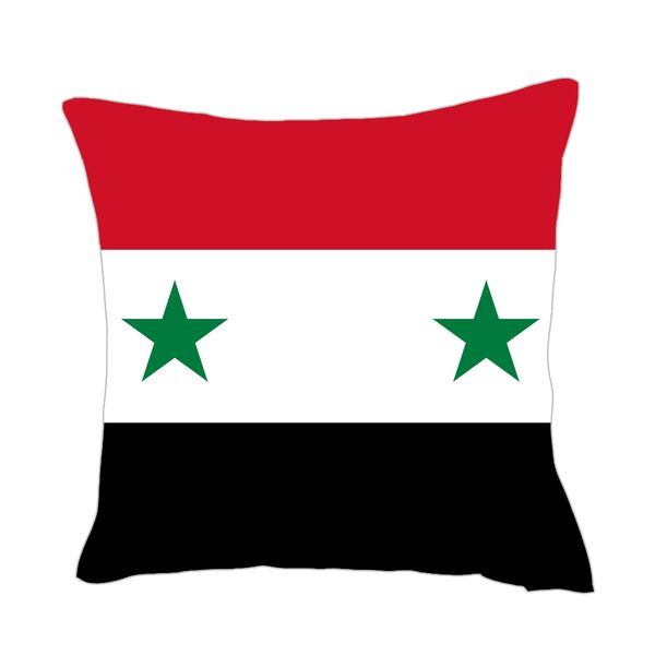 

syria flag throwpillow cover factory supply good price polyester satin pillow cover