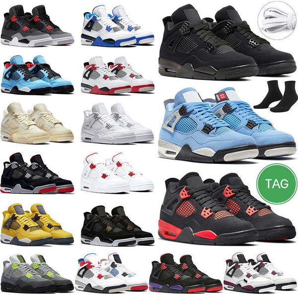 

black cat 4s basketball shoes men women sail 4 university blue infrared fire red royalty bred outdoor trainer