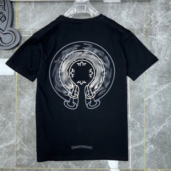 

luxury brand mens t shirts ch fashion men sanskrit letter t-shirt horseshoe cross designer tshirts man hip hop sweater summer women classic, White;black