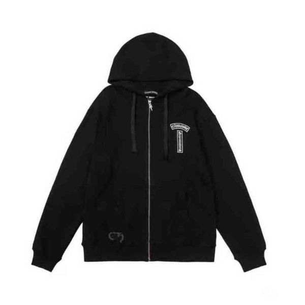 

men's classic luxury sweatshirts ch brand fashion hoodies men woman designer horseshoe cross pullover hooded zipper sweater loose jacke, Black