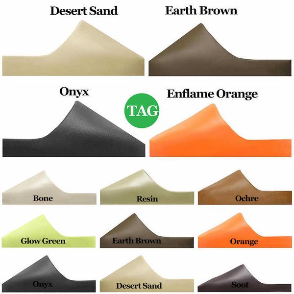 

designer slides slippers men women sandals slider onyx ochre bone soot desert sand earth brown resin slipper fashion beach shoe mens womens, Black