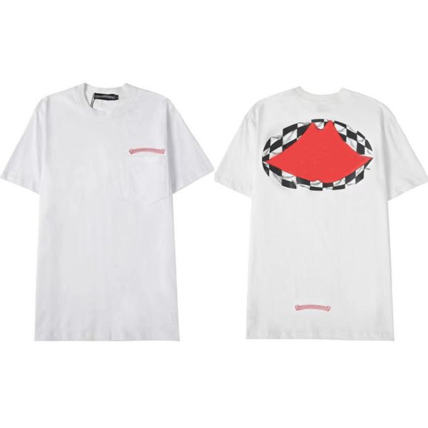 

mens brand fashion t shirts horseshoe flower tees ch summer man cross t-shirts women shirt sanskrit letter designer tshirts luxury boy hip, White;black