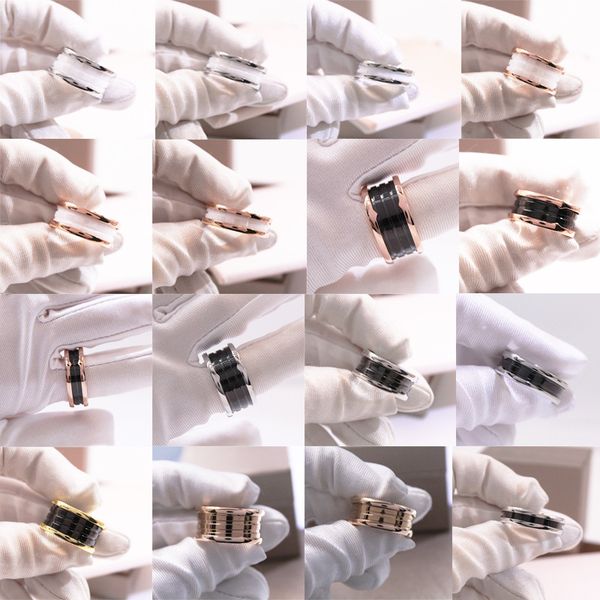 

b designer ceramic ring luxury brand rings men and women titanium steel spring couple ring party wedding to send girlfriend valentine's, Silver