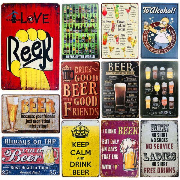 

metal painting vintage i love beer plate sign metal posters vintage home shabby tin sign pub club man cave wall plaques decor t220829