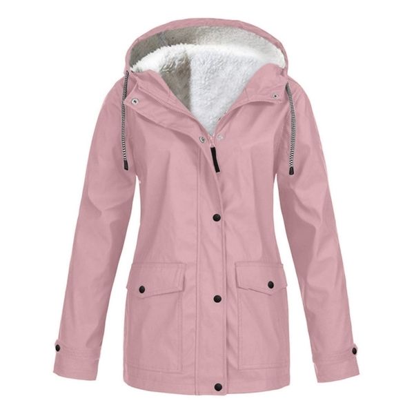 

womens jackets womens autumn winter plus velvet outdoor jacket windproof waterproof mountaineering hooded coat 220901, Black;brown