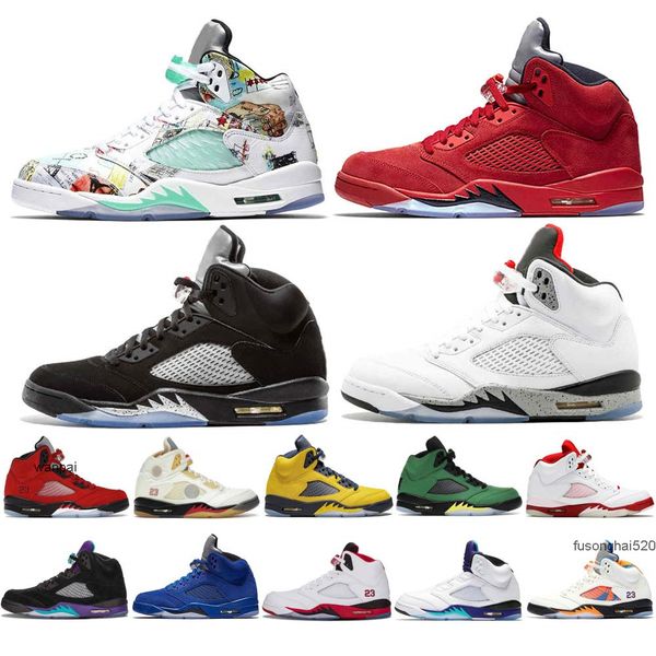 

oreo metallic silver men basketball shoes hyper royal 5s fire red medium olive hare space jam wings mens trainers sports sneakers