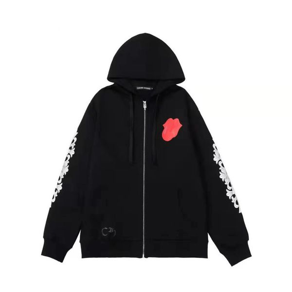 

classic luxury men's jackets fashion sweatshirts ch zipper hoodies women men pullover hooded designer horseshoe sanskrit sweater loose, Black;brown