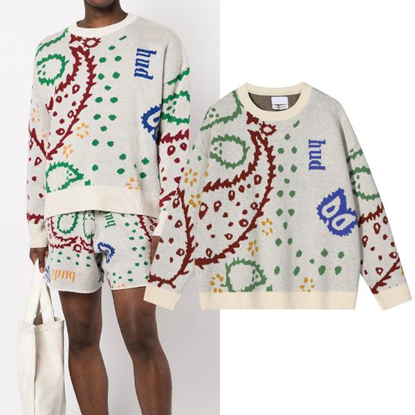 

22fw usa knit sweater autumn winter men women knitted long sleeves bandana streetwear pullover shorts bottoms