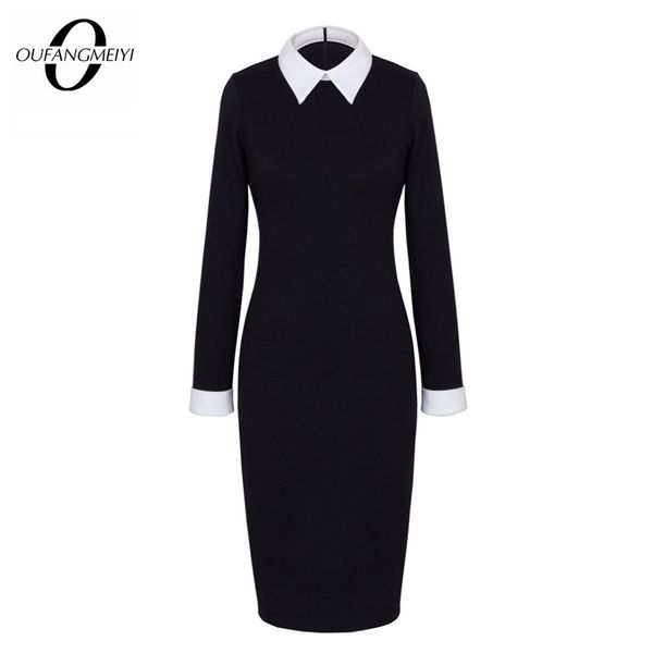 

work dresses women formal business classic office ladies brief solid color elegant pencil dress e751 220901, White;black