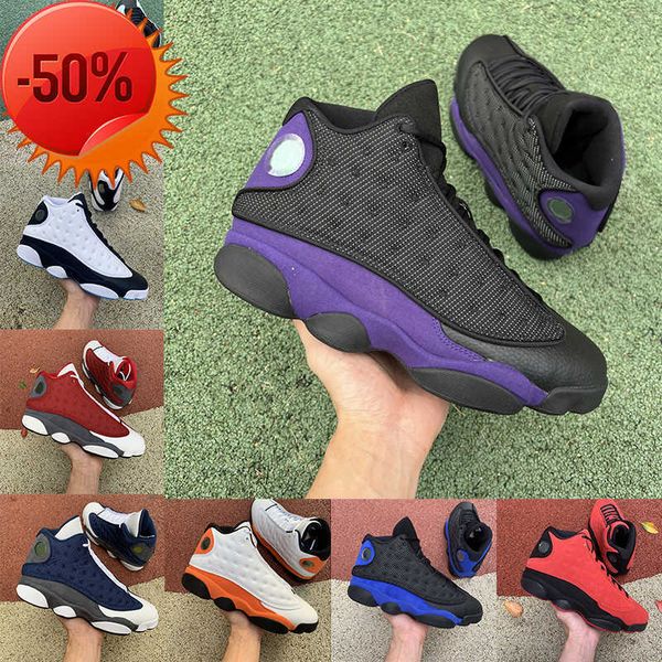 

boots 2022 jumpman 13 men basketball shoes 13s court purple obsidian del sol reverse bred hyper royal red flint starfish chicago mens traine, Black