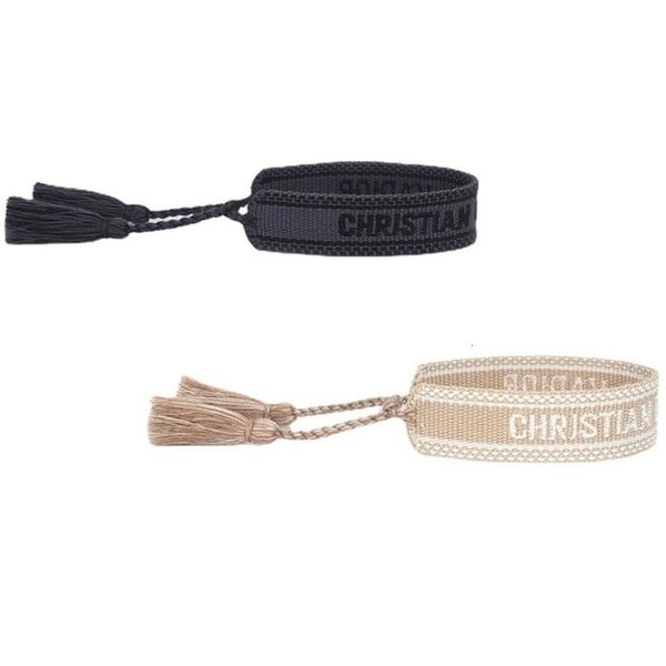 

fashion brand friendship charm bracelets bangles women men adjustable embroidery tassel bangle couple braided jewelry designer woven fabrics, Golden;silver