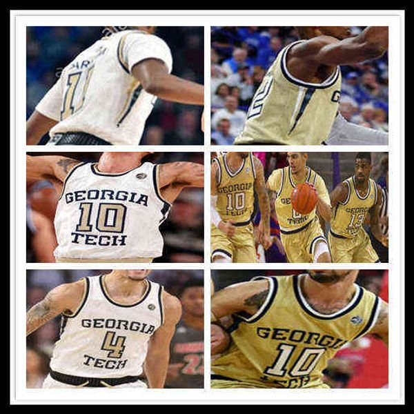 

men's t shirt 2021 men georgia tech jersey basketball michael devoe moses wright jose alvarado banks iii usher evan cole khalid m, White;black