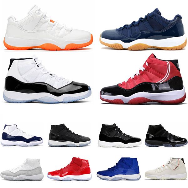 

jumpman 11 basketball shoes sports sneakers pure violet cool grey concord bred bright citrus unc win like tint animal instinctmen men high, Black