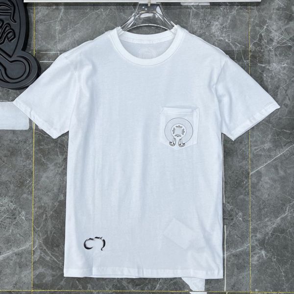 

summer mens luxury t shirts fashion ch brand men sanskrit letter t-shirt horseshoe cross designer tshirts man hip hop sweater women classic, White;black