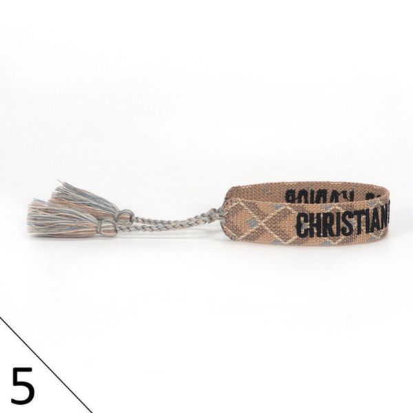 

luxury brand braided bracelet adjustable woven friendship bangle for womens mens designer letter embroidery rope bracelets jewelry gift code, Golden;silver